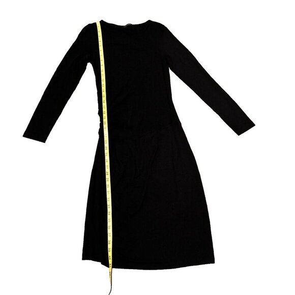 Peserico elastic stretchy ruched middle dress black classy dress size 42 - Picture 3 of 6